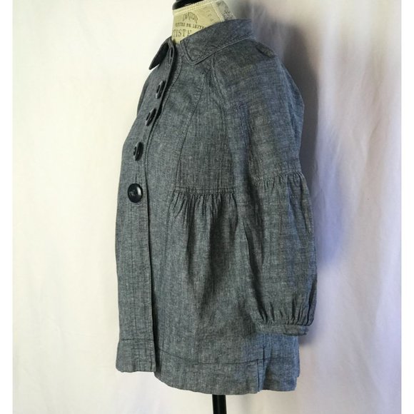 Free People Denim Blue Button Down Jacket Size XS - Picture 4 of 11